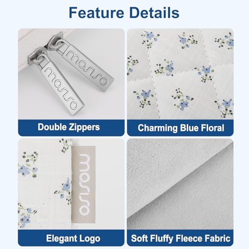 MOSISO Laptop Case 14 inch, 14 inch Puffy Laptop Sleeve Bag, Blue | Compatible with HP Lenovo Dell ASUS Acer,HP Stream,Dell Latitude,Lenovo IdeaPad,Charming Floral Square Quilted Bag&Small Case - color: Blue, size: 14 inch