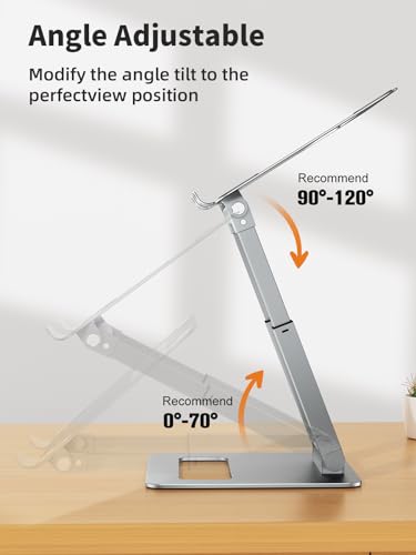 tounee Laptop Stand for Desk Adjustable Height, Telescopic Computer Stand with Pull Out Design Ergonomic Laptop Riser Fits All Laptops 10-17"-Silver - color: Silver