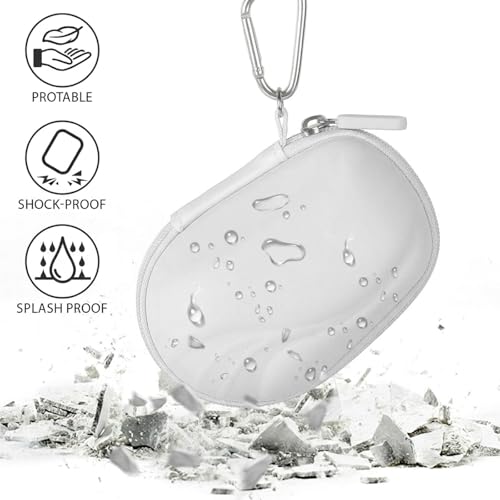 Comecase Compact Mouse Case for Logitech MX Anywhere 3S/3/2S/2 | Hard Shell Storage, Raised Inner Dots, Accessory Groove, Carabiner, Travel and Business Use, Black, Bag Only - color: White