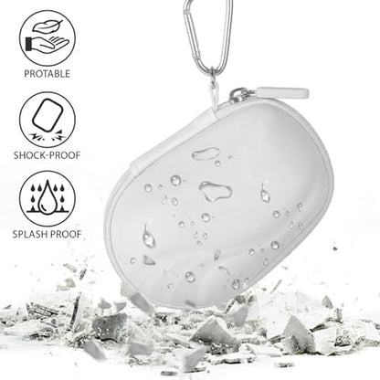 Comecase Compact Mouse Case for Logitech MX Anywhere 3S/3/2S/2 | Hard Shell Storage, Raised Inner Dots, Accessory Groove, Carabiner, Travel and Business Use, Black, Bag Only - color: White