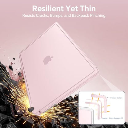 MOSISO Compatible with MacBook Pro 14 inch Case M5 M4 M3 M2 M1 2026-2021 | Enhanced Shock-Absorbing Perimeter Matte Hard Case, A3427 A3426 A3434 A3112 A3185 A3401 A2918 A2992 A2779 A2442, Pink - color: Pink