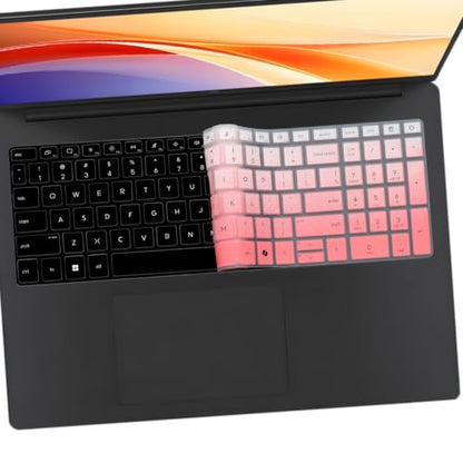 Keyboard Cover for HP OmniBook 3 16-bw 16-by 16-bu 17-dm/dn Series & OmniBook 5 16-by0000nr 16-bw0582nr 16-cf0582nr 17-dm0761nr 17-dn0765nr (NOT FIT OmniBook 5 16-af/ag 16-ba/bc 16-fb)-OPink+Clear - color: OPink+Clear
