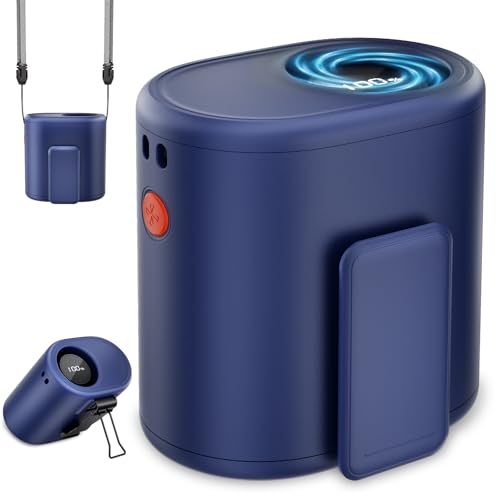 AI Portable Waist Fan, 6-Speed 15,000RPM Strong Turbo Airflow, 30H Cooling Battery Powered Personal Fan Rechargeable, Wearable Hands-Free Shirt/Belt/Body Fan for Travel, Work, Outdoor, Blue - color: Blue