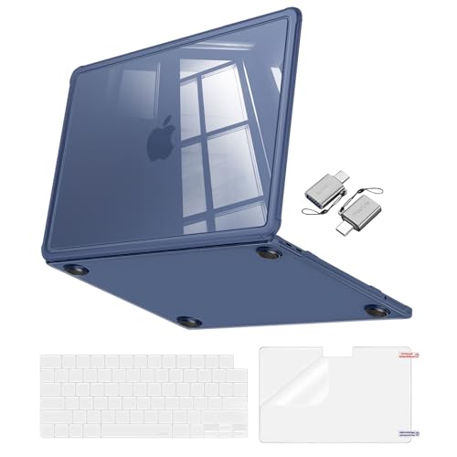 MOSISO Compatible with MacBook Neo Case 13 inch 2026 Model A3404, True-to-Device Color, Ultra-Clear Crystal Protective Hard Shell with Shock-Absorbent Corners&Keyboard Cover&Screen Film&Type C, Indigo - color: Indigo