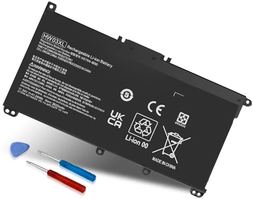 41.04Wh HW03XL Battery for HP L97300-005, Replacement for HP Pavilion 15-EG | 15-EH 17-CN 17-CP 15-eg0xxx 15t-eg000 15-eg0053cl 15-eh0050wm 17-cn0xxx HWO3XL HW03041XL - size: 7.6*3.82*0.25inch HW03XL