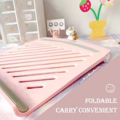 Laptop Stand for Desk Stable Foldable Adjustable Multi-Angle Computer Desktop Holder Ventilated Lapdesks Riser for Mackbook, Lenovo, Dell, iPad, HP - Within 17' (Pink) - color: pink