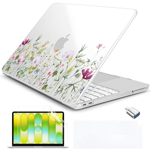 Batianda Case for MacBook Neo 13 Inch 2026 Model A3404, Wildflower Meadow | 4-in-1 Laptop Accessories Bundle with Wildflower Field Art, Ultra Slim Hard Shell for Women and Students - color: Wildflower Meadow