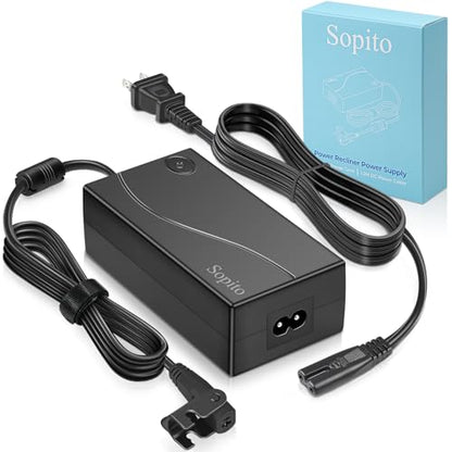 Sopito 29V 2A Recliner Power Supply 2 Pin, AC/DC Adapter 100-240V 50/60hz with Longer Power Cord, Power Supply Transformer Recliner Replacement Parts for Lift Chair/Electric Couch/Standing Desk - size: Power Brick