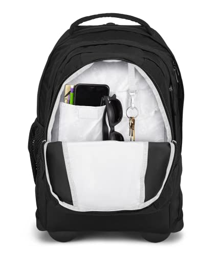 JanSport Driver 8 Rolling Backpack - Wheeled Travel Bag with 15-Inch Laptop Sleeve, One Size, Black - color: Black