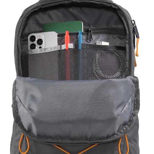 The North Face Jester Everyday Laptop Backpack, Gy/Dust Org, OSFA | Commuter Daypack, Water Repellent, Laptop Sleeve - color: Anthracite Grey/Dust Orange