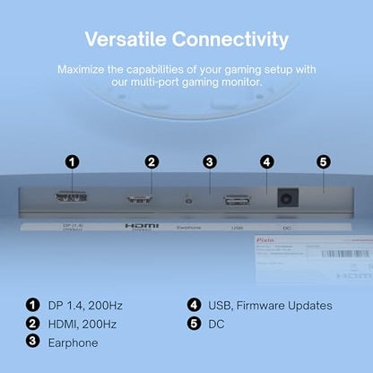 Pixio PX248 Wave Blue 24 inch 200Hz Refresh Rate FHD 1080p Resolution Fast IPS Panel 1ms GTG Response Time Built-in Speakers Gaming Monitor with Adaptive Sync - color: Blue