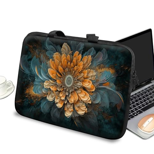 Universal Laptop Case Sleeve 10 inch with Handle and Zipper, Kids Tablet Carrying Case Messenger Bag Portable Tote Bag for 7-10 inch iPad/Notebook/eBook/Readers, Fractal Flowers - color: Fractal Flowers, size: 10 inch