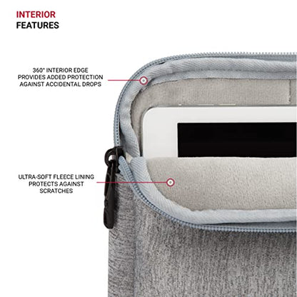 SwissGear Padded Zippered Laptop Sleeve, Micro-Twill Laptop Case with Zippered Front Compartment & Fleece Lining - color: Light Gray Heather, size: 13-Inch