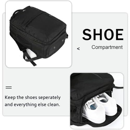 MATEIN Extra Large 45L Travel Backpack, Airline Approved 18 Inch Backpack | Shoe Compartment, Water Resistant, College Luggage Backpack, Casual Daypack, Overnight Weekender Travel Bag, Black - color: Black, size: XX-Large