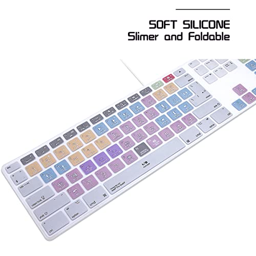 HRH Avid Pro Tools Functional Shortcuts Hot Keys Design Silicone Keyboard Skin Cover for iMac Keyboard G6 with NumberPaid Number pad A1243 MB110LL/B and MB110LL/A[US/EU Layout] - color: Z-Avid Pro Tools