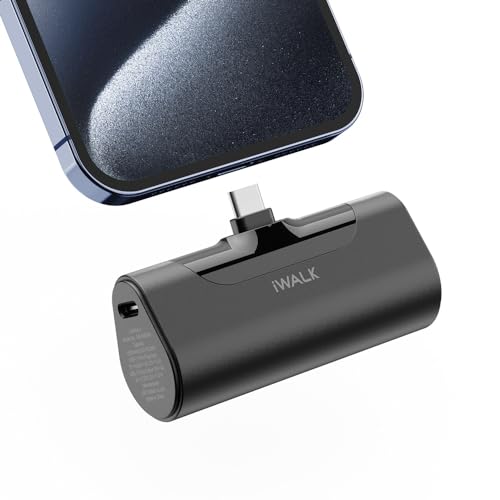 iWALK Portable Charger for iPhone 17/16/15 USB-C Small Power Bank 20W 4,500mAh Fast Charging Battery Pack Compatible with iPhone 15/16/17 Plus/17 Pro/17 Pro Max, Samsung Galaxy S25/S24/S23 Android - color: Black