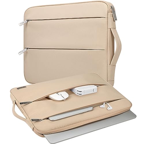 Voova Laptop Sleeve Carrying Case 13 13.6 Inch Compatible with MacBook Air 13 M1/M2/M3/M4, MacBook Pro 13/14, IPad Pro 13, Waterproof Slim Computer Cover Bag, Apricot - color: Apricot, size: 12.6-13.6 Inch