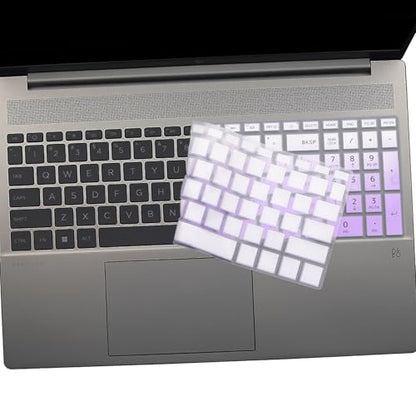 2 PCS Keyboard Cover for HP 15.6" 15-fc 15-fd 15z-fc000 15-fd0083wm 15t-fd000,HP OmniBook 5 AI 16" 16-ag 16-af 16-ba 16-bc 16z-ag100 16z-bc100 Series Laptop 16-af1037nr 16-bc1047nr-OPurlple+Clear - color: OPurlple+Clear