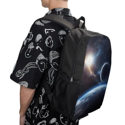 Laptop Backpack with Pocket, Large, Adjustable 17 Inch Bag, Waterproof | Planet Computer Bag for Work, Breathable, Expandable Backpack for Women Men, Portable