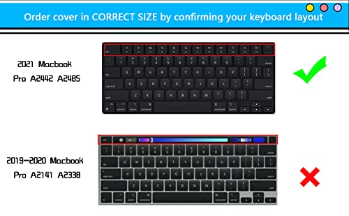 HRH Keyboard Cover Skin EU for MacBook Air 13”15"(M5-M2)&Pro 14”16"(M5-M1) | Arabic,Black,2026-2021,A3426 A3427 A3434 A2992 A2918,Neo 13"A18,Precise Fit,Dust Proof,Waterproof,Durable,Keyboard Accessory - color: Arabic