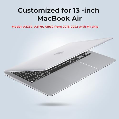 EooCoo Case for MacBook Air 13 inch M1 2020-2018, Crystal Clear | Crystal Hard Shell Scratch Resistant Protective Cover, Lightweight, Ultra Thin and Transparent, Easy Snap-On - color: Crystal Clear, size: Air 13.3-inch