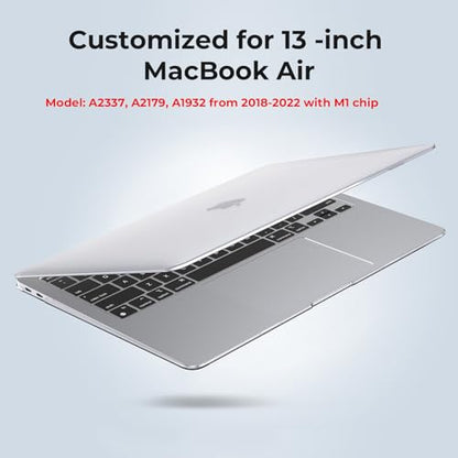 EooCoo Case for MacBook Air 13 inch M1 2020-2018, Crystal Clear | Crystal Hard Shell Scratch Resistant Protective Cover, Lightweight, Ultra Thin and Transparent, Easy Snap-On - color: Crystal Clear, size: Air 13.3-inch