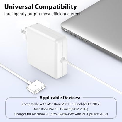 85W Charger for MacBook Pro, 85W Magnetic2 T-Tip Power Adapter Charger Replacement for Mac air 13 Inch Mac Pro 13/15/17 Inch(Between 2012-2017) - size: PA-85W