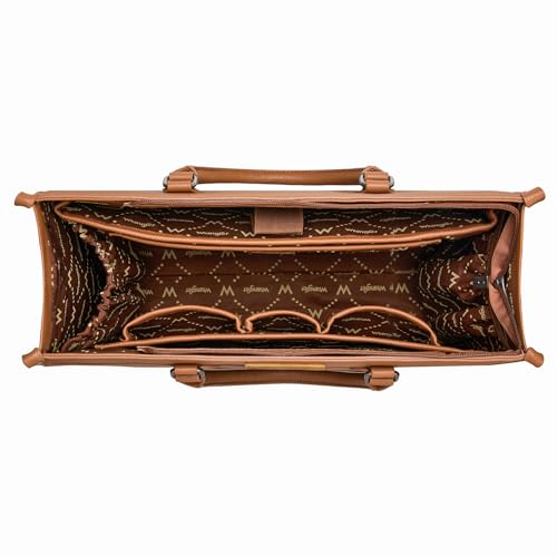 Wrangler Laptop Tote Bag for Women Western Style Work Crossbody Bag - color: Brown