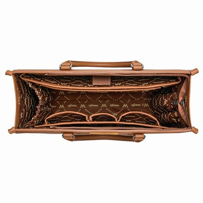 Wrangler Laptop Tote Bag for Women Western Style Work Crossbody Bag - color: Brown