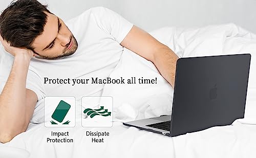 DONGKE for MacBook Air 15 Inch Case M5 M4 M3 M2 (2026-2023) A3448 A3241 A3114 A2941, Protective Hard Shell Cover Compatible with Touch ID & Liquid Retina Display - Matte Black - color: Matte Black