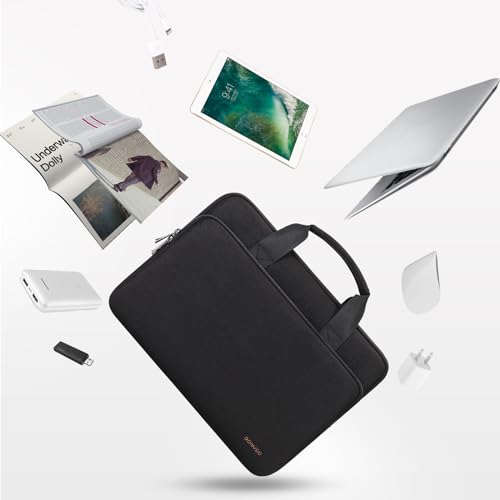 DOMISO 17 inch Laptop Sleeve Protective Case Cover Compatible with 17-17.3 inch HP Dell ASUS Lenovo Chromebook,Waterproof Computer Cases Bag with Handle,Black - color: Black, size: 17-17.3 inch