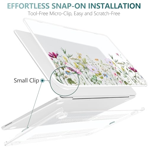 Batianda Case for MacBook Neo 13 Inch 2026 Model A3404, Wildflower Meadow | 4-in-1 Laptop Accessories Bundle with Wildflower Field Art, Ultra Slim Hard Shell for Women and Students - color: Wildflower Meadow