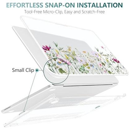 Batianda Case for MacBook Neo 13 Inch 2026 Model A3404, Wildflower Meadow | 4-in-1 Laptop Accessories Bundle with Wildflower Field Art, Ultra Slim Hard Shell for Women and Students - color: Wildflower Meadow