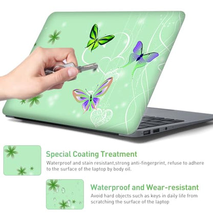 15-15.6 inches Netbook Laptop Skin Sticker Decal Reusable Cover Protector for 11.6 12 13 13.3 14 15 15.4 Notebook Chromebook PC, Scratch-Resistant Waterproof I Mint Green Butterfly - color: Mint Green Butterfly