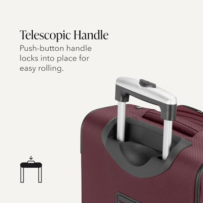 SWISSGEAR Sion Softside Expandable Spinner Luggage Durable Lightweight Travel Suitcase, Merlot, 2-Piece Set (Carry-On/Large) - color: Merlot, size: 2-Piece Set (Carry-On/Large)