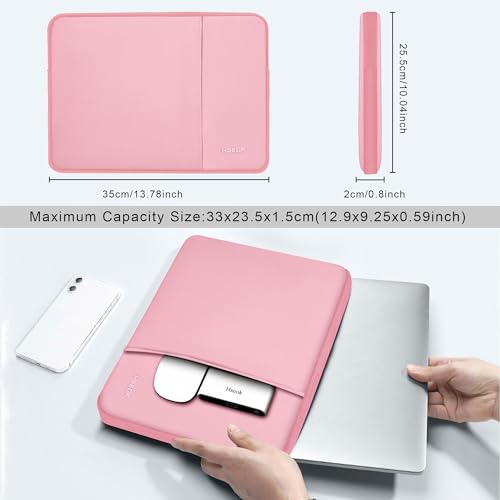 Hseok Laptop Case 13.3 14 inch Sleeve, Rainproof & Shockproof Carrying Case Compatible with MacBook Pro/Neo 14 M5/M4/M3/M2/M1,13.3 MacBook Air/Pro,XPS 14 and Most 13"-14" Notebook Tablet,Pink - color: Pink