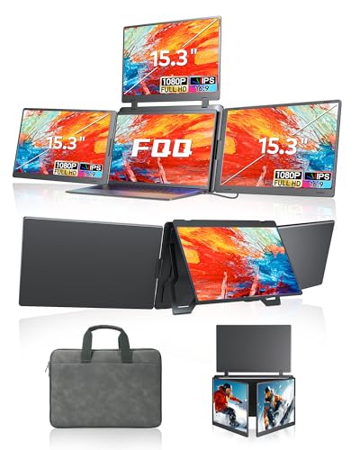 15.3" Laptop Screen Extender, FHD IPS Portable Quad Monitor for Laptop