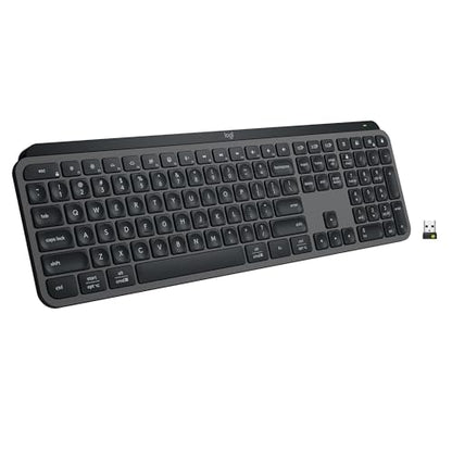 Logitech MX Keys S Wireless Keyboard Low Profile Fluid Precise - Graphite | Fluid precise quiet typing, programmable keys, backlighting, USB C rechargeable, for Windows PC, Linux, Chrome, Mac - color: Graphite, style: MX Keys S