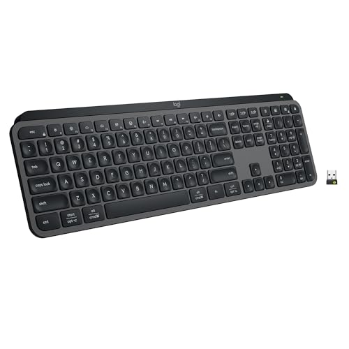 Logitech MX Keys S Wireless Keyboard Low Profile Fluid Precise - Graphite | Fluid precise quiet typing, programmable keys, backlighting, USB C rechargeable, for Windows PC, Linux, Chrome, Mac - color: Graphite, style: MX Keys S