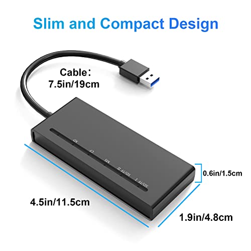 USB3.0 Multi SD Card Reader, SD/TF/Micro SD/CF/MS/XD 7-in-1 5Gbps High Speed Memory Card Reader for SDXC SDHC TF Micro SD CF MS MMC Card, Sony Memory Stick Pro Duo Adapter Read 5 Cards Simultaneously - color: USB3.0 Multi Card Reader