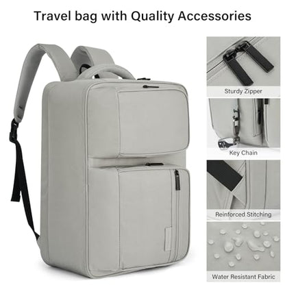 Hanke Convertible Laptop Bag, 3 In 1 Briefcase Backpack for 17.3 Inch Laptop, Computer Work Bag for Men Women, Water Resistant Business Messenger Shoulder Bag for Office Commute Travel, Grey