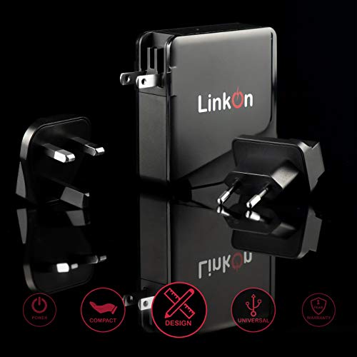LinkOn Ganius 166W (136W Certified) Wall Charger GaN Tech 100W USB-C PD3.0 PPS and 18W USB-A QC4.0+ Compatible with MacBook Dell HP Surface Lenovo Samsung S20 Ultra Note 10+ Travel International - color: Black 166W