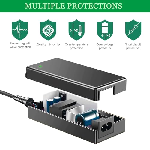 90W Laptop Charger Universal 15V-20V Power Supply Adapter. | for 15V 18V 19V 19.5V 20V Lenovo HP Dell ASUS Acer Samsung Sony Fujitsu Notebook Chromebook Power Supply Cord with 15 Tips