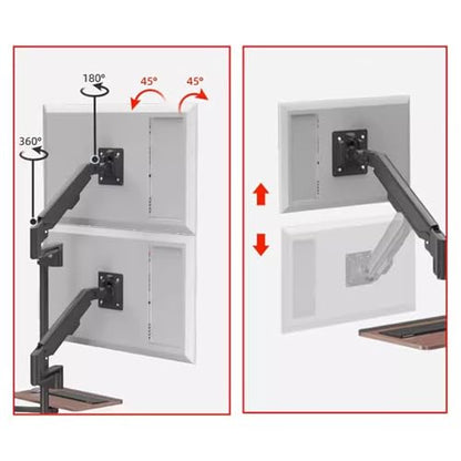Monitor Stand Floor Standing Single Monitor Mount, Movable Monitor Stand with Keyboard Tray and Wheels, 14"-43" Adjustable Gas Spring Monitor Arm holds up to 33.0lbs monitor stand desk arm(14"-32") - size: 14"-32"