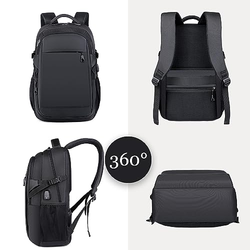 Travel Laptop Backpack for Men - Fits up to 15.6-inch Laptops, Computer Bag, Large Capacity Business Backpack with Multiple Compartments, Black - color: Black-263