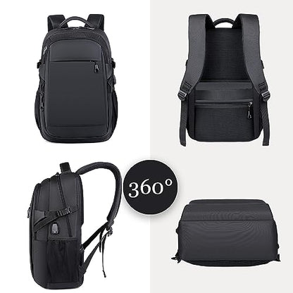 Travel Laptop Backpack for Men - Fits up to 15.6-inch Laptops, Computer Bag, Large Capacity Business Backpack with Multiple Compartments, Black - color: Black-263