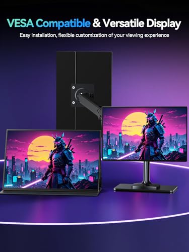 UPERFECT 16” Portable Gaming Monitor | 120HZ, HDR | 400Nits |1080P IPS | Ultra-Slim & Lightweight | Aluminum Alloy | Smart Cover & VESA | Travel External Second Screen for Laptop, PC, Game Console