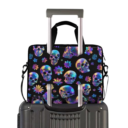 MNSRUU Laptop Bag for 15.6 inch Black Gothic Bats - color: Skull I23293