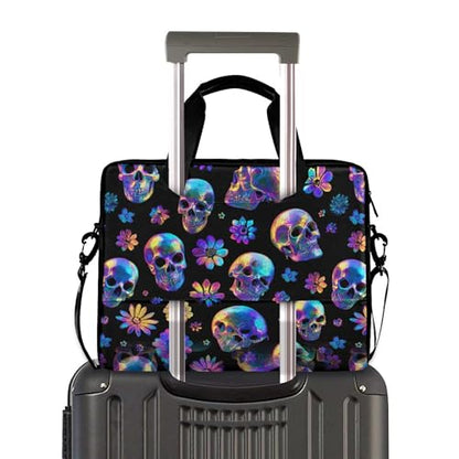 MNSRUU Laptop Bag for 15.6 inch Black Gothic Bats - color: Skull I23293