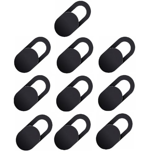 10pcs Webcam Cover, Webcam Cover Slide Compatible for Laptop, Desktop, Smartphone,Protect Your Privacy and Security,Strong Adhesive (Black)